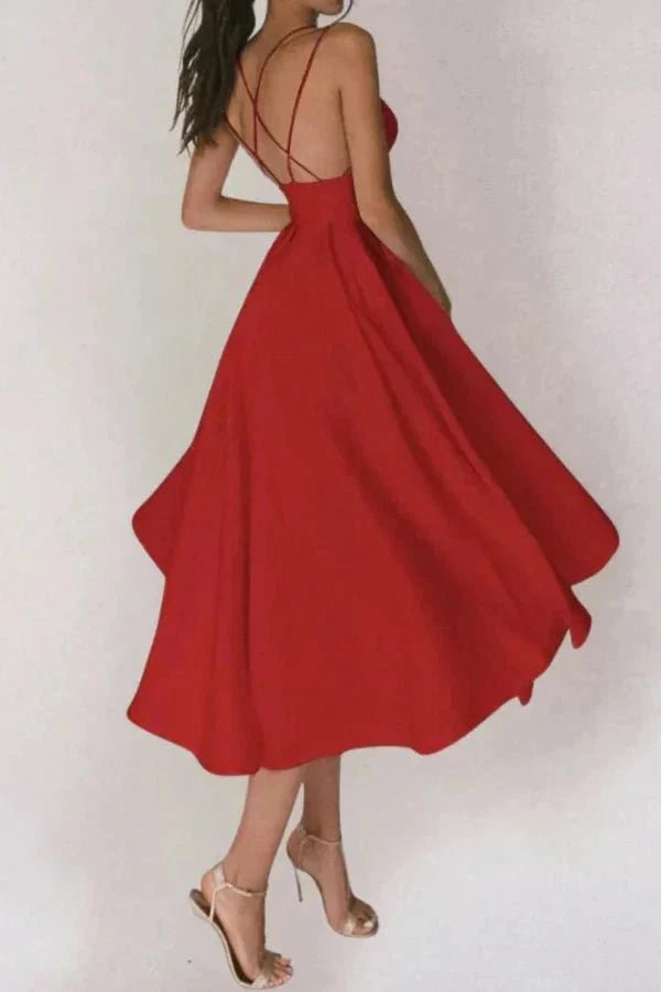 Vienna v Neck Midi Dress
