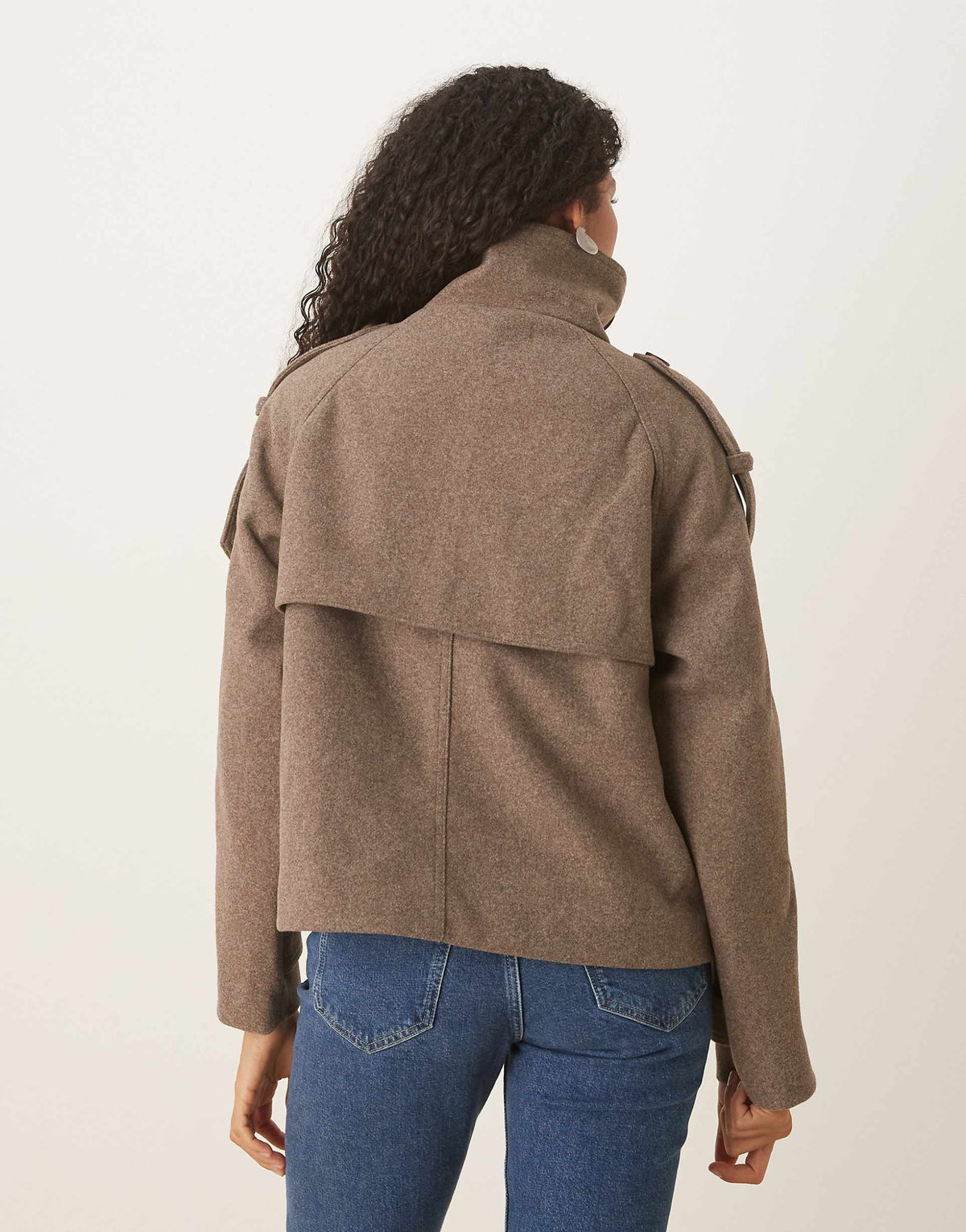 Vita Oversized Funnel Neck Coat - Taupe
