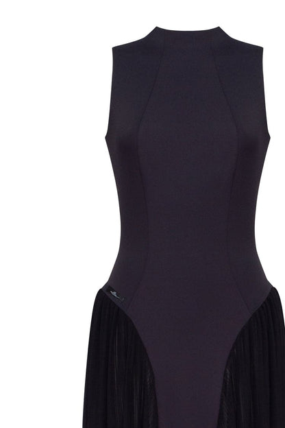 Vittoria Mock Neck Maxi Dress - Black