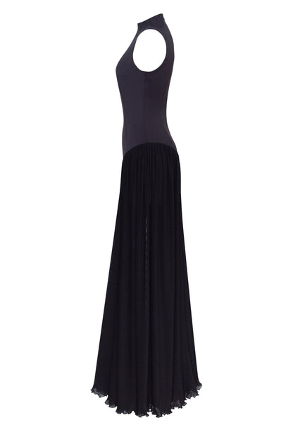 Vittoria Mock Neck Maxi Dress - Black