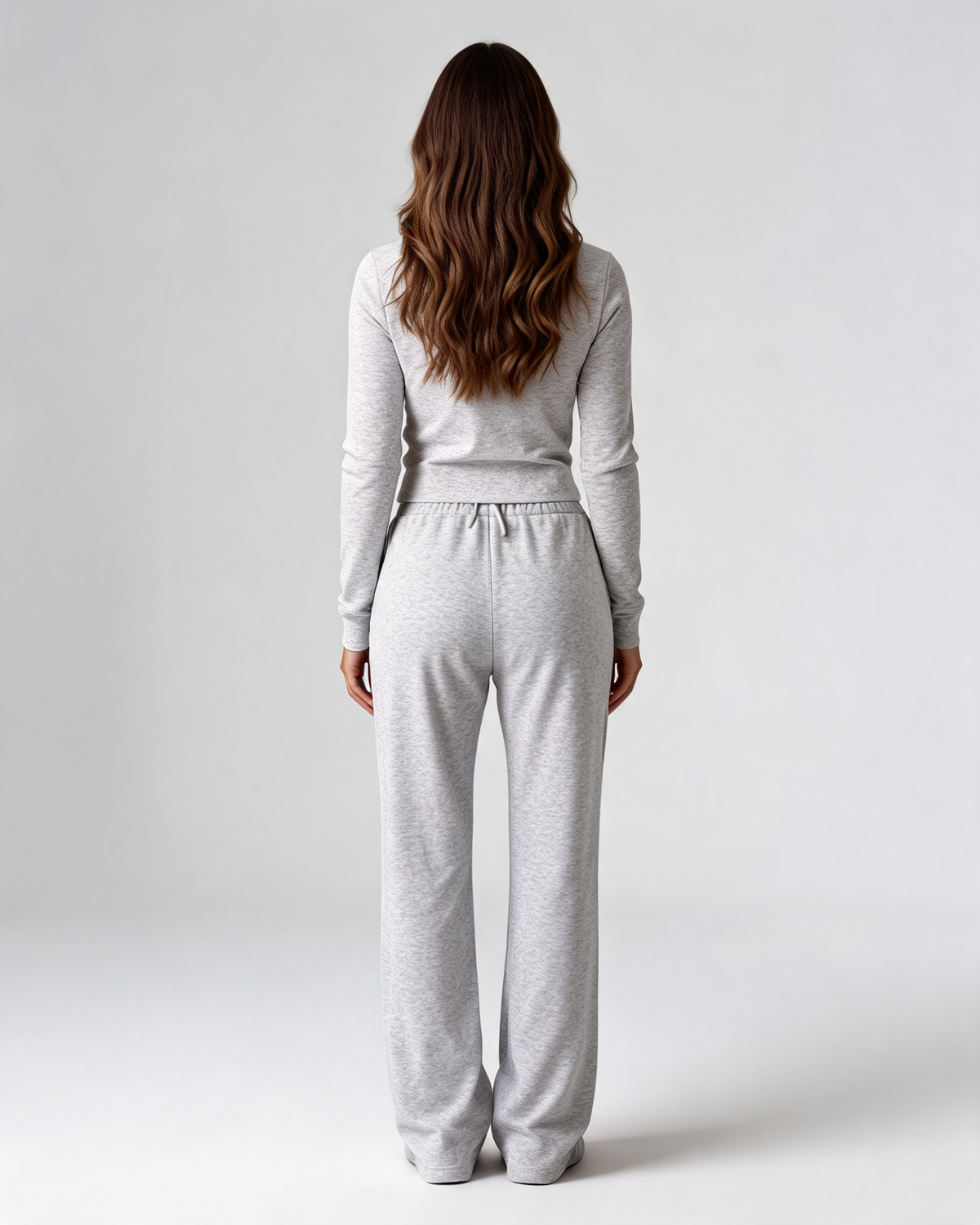 Viveca Ribbed Two-Piece Lounge Set - Heather Gray