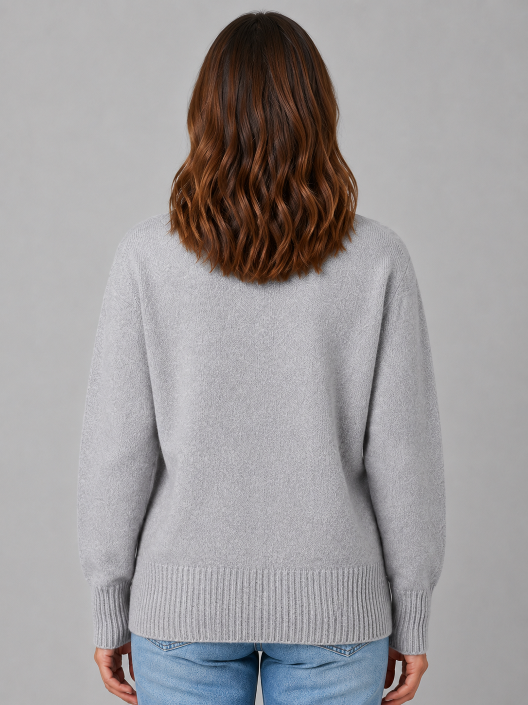 Walda Heart Button V-Neck Knit Cardigan - Gray