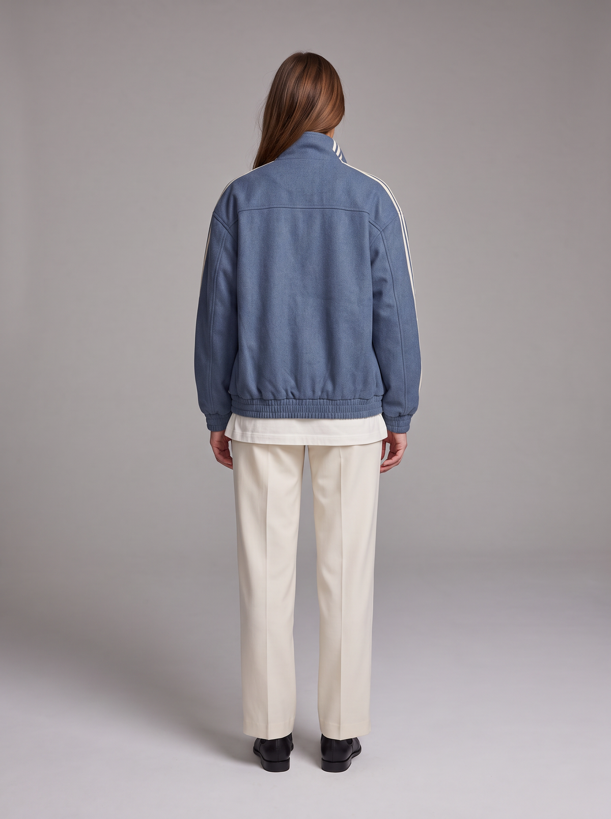 Wenna Contrast Stripe Track Jacket - Blue