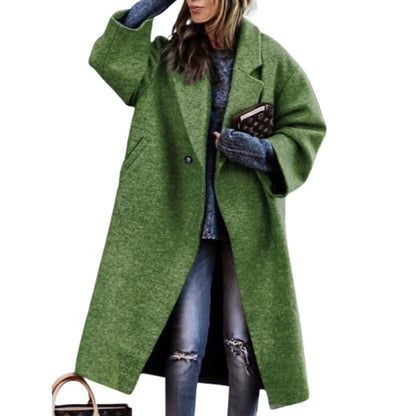 Wilda Printed Longline Lapel Coat - Green