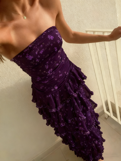 Wisteria Tiered Maxi Dress - Grape