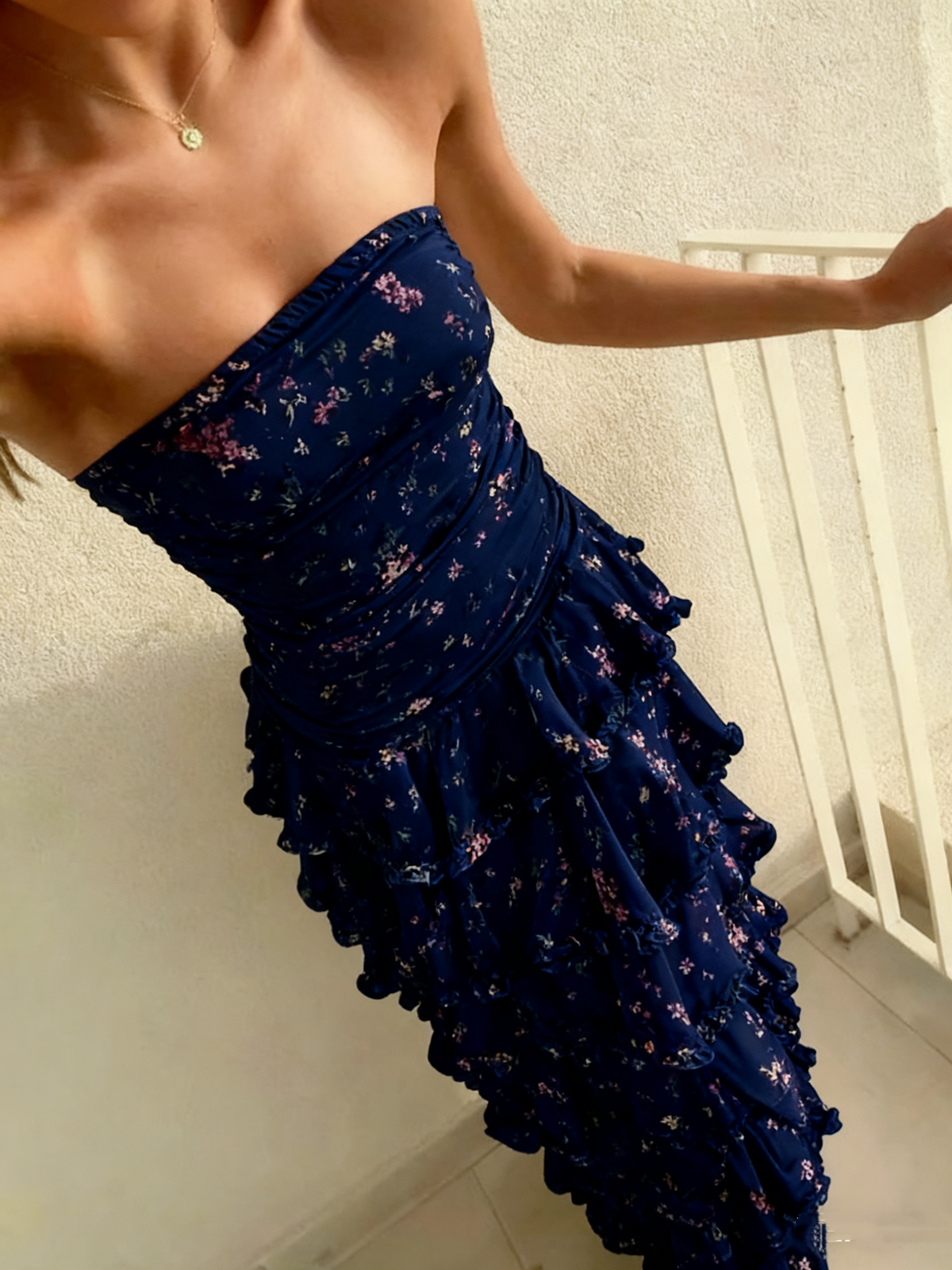 Wisteria Tiered Maxi Dress - Navy