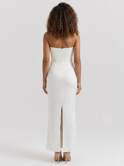 Wynonna Strapless Ruched Maxi Dress - Ivory