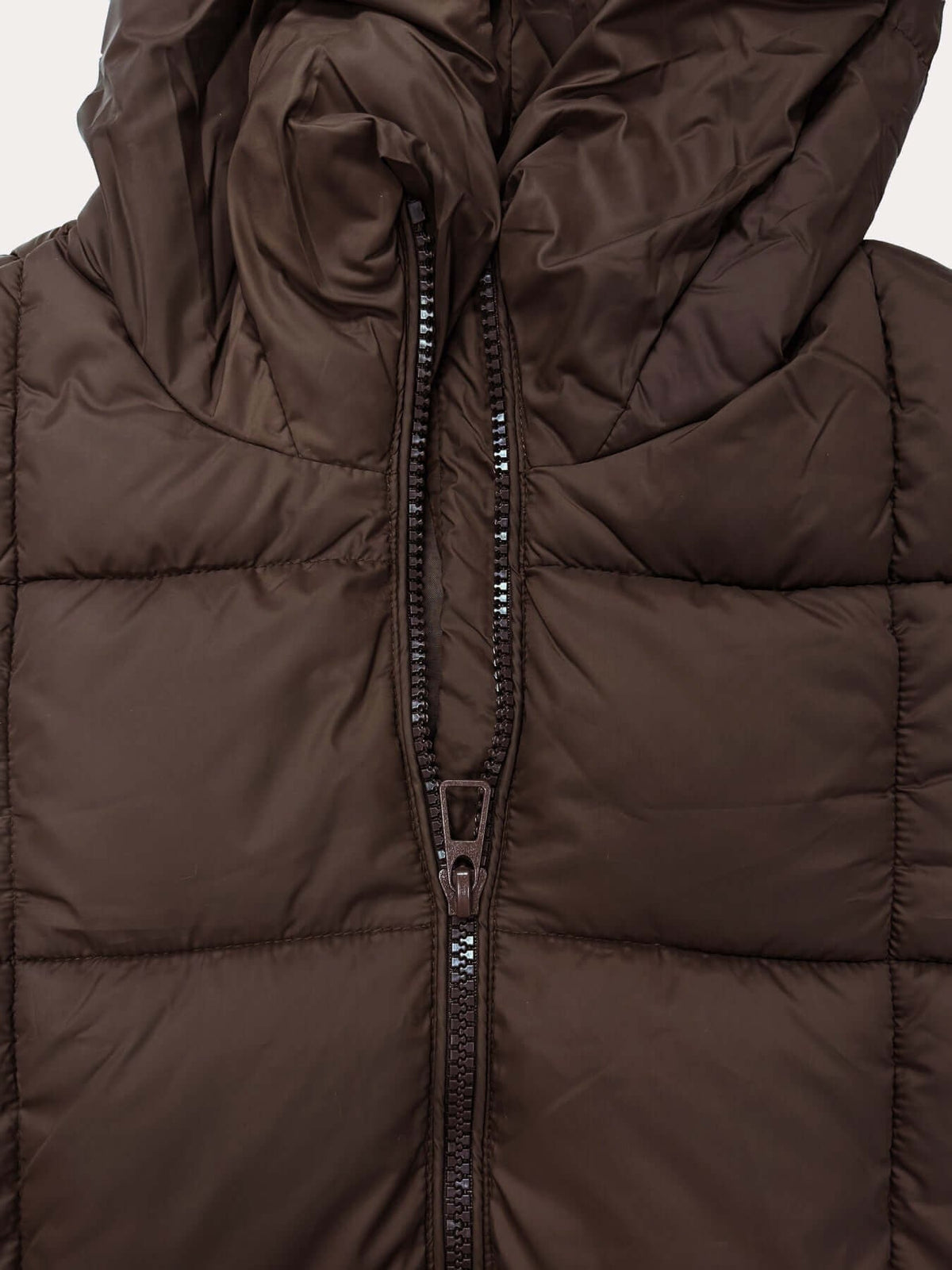 Yessenia Hooded Drawstring Puffer Parka - Brown