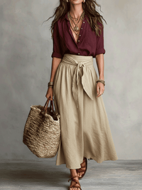 Burgundy and Beige