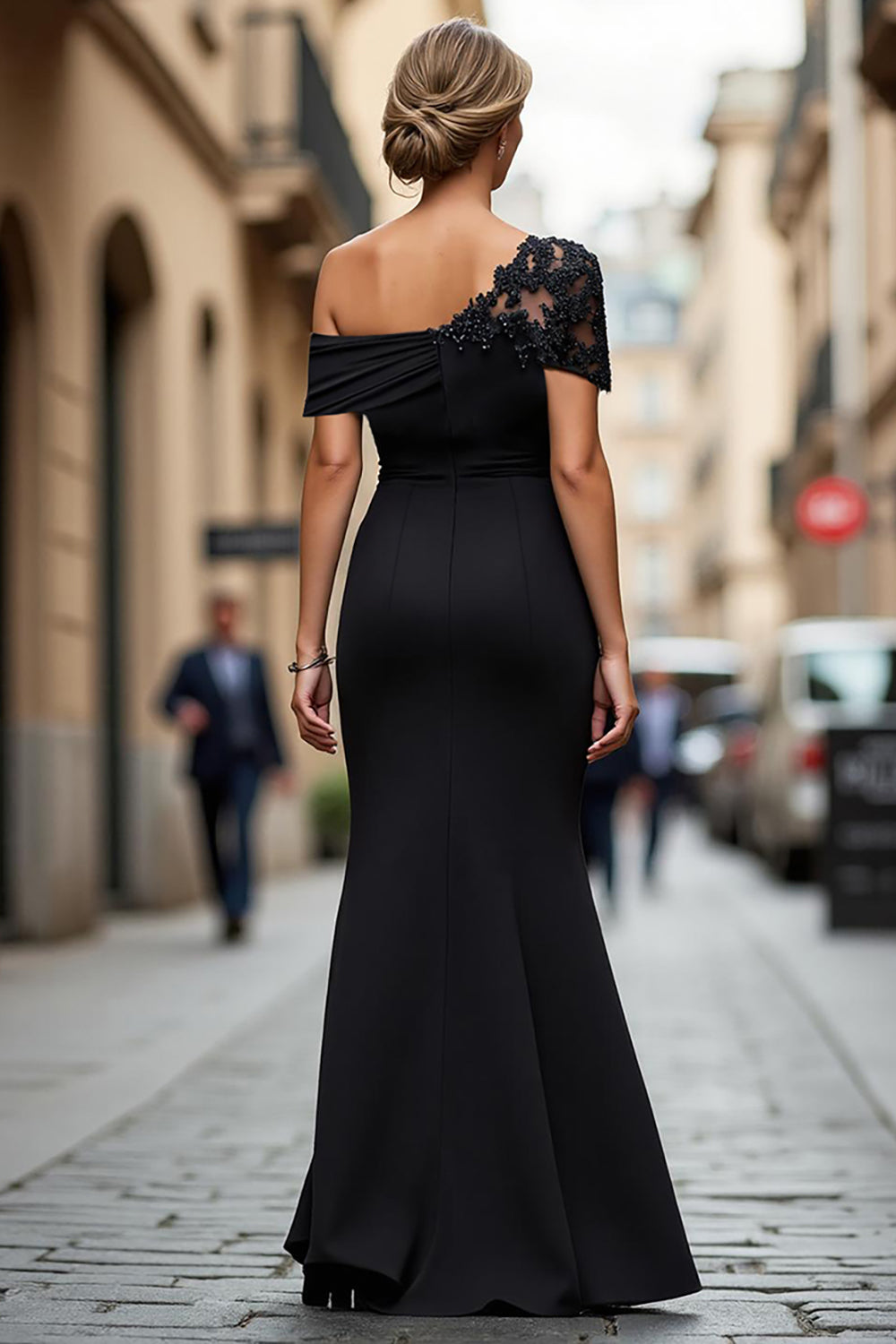 Zaida One Shoulder Maxi Dress - Black