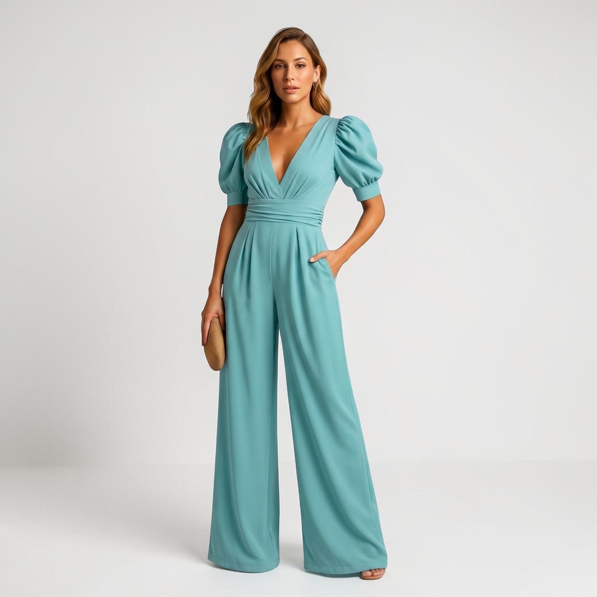 Zara Wide Leg Midi Jumpsuit