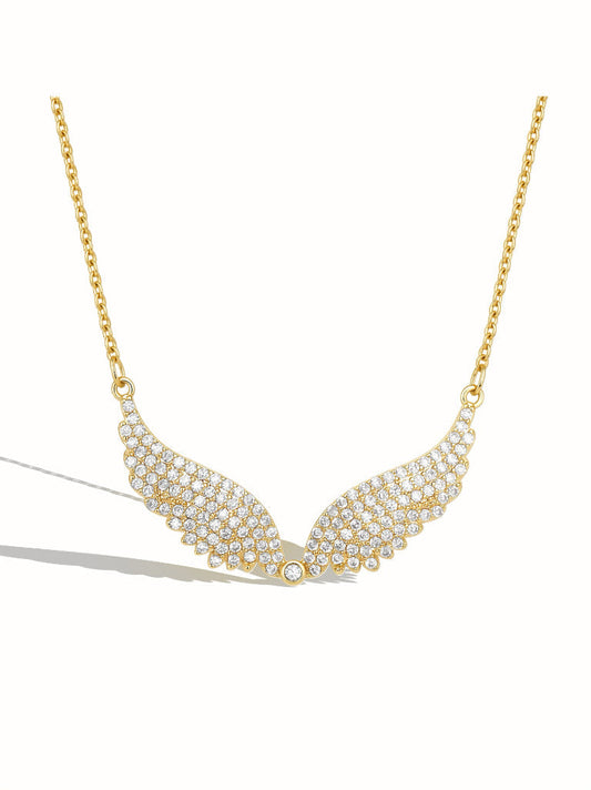Zuleika Gold Angel Wing Necklace - Gold