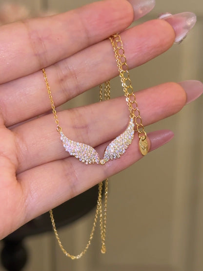 Zuleika Gold Angel Wing Necklace - Gold