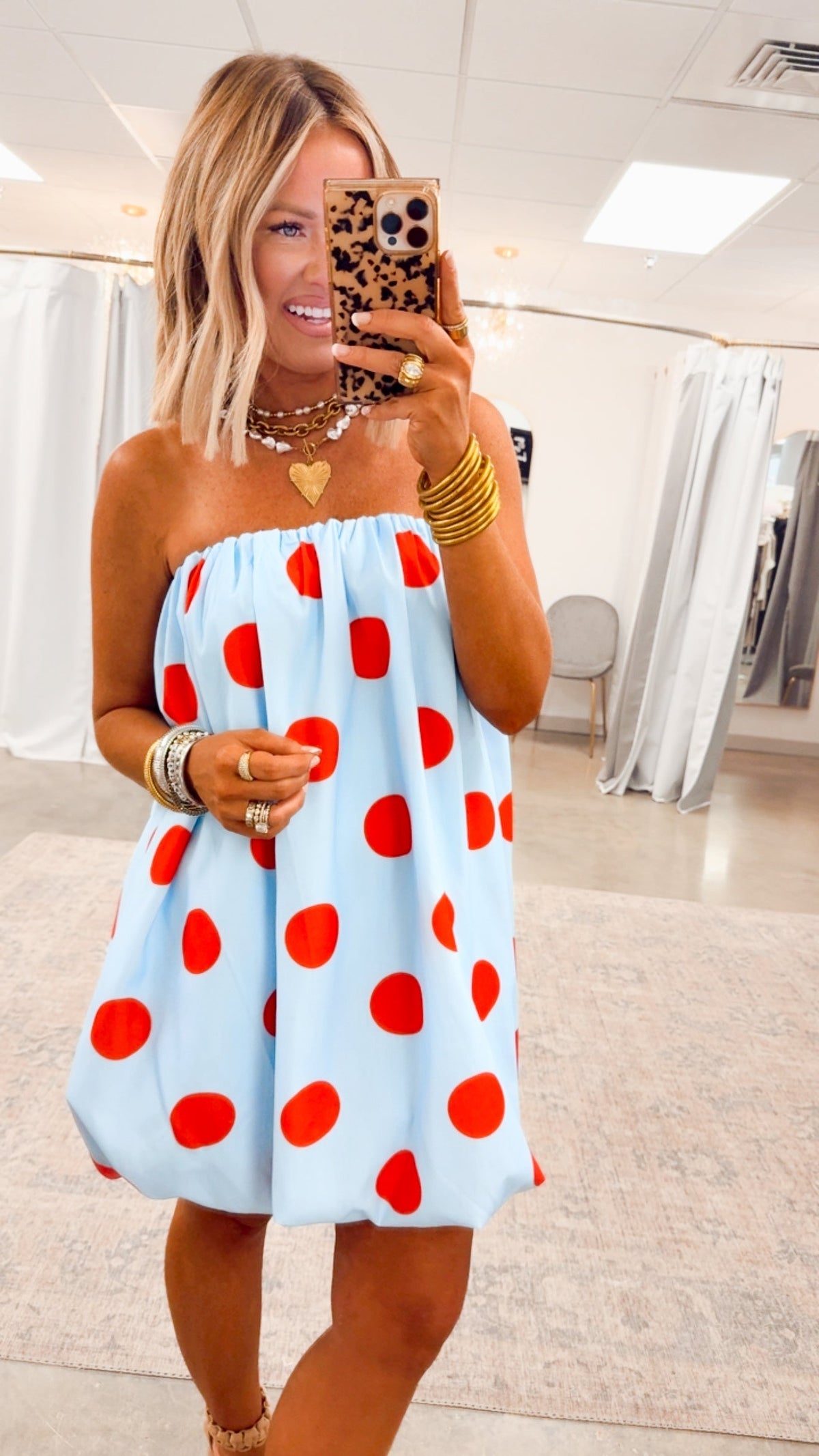 Amelina Bubble Mini Dress - Sky Blue