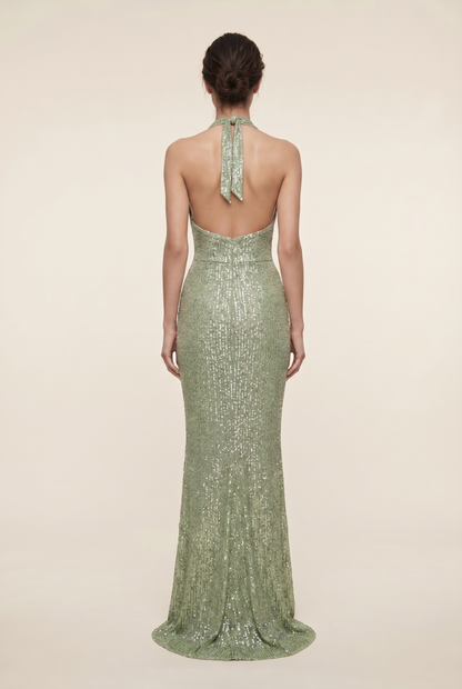 Aurolia Sequin Maxi Dress - Sage Green