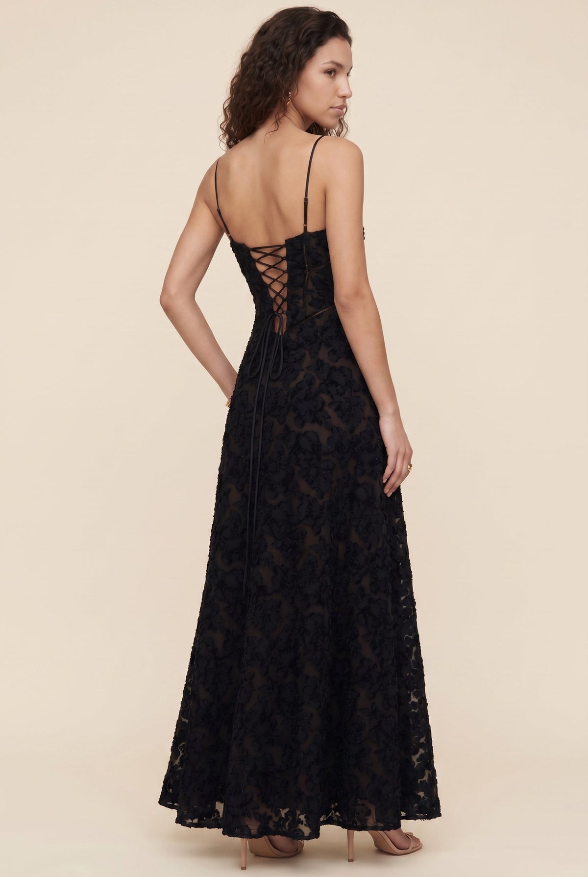 Aurore Lace Maxi Dress - Black