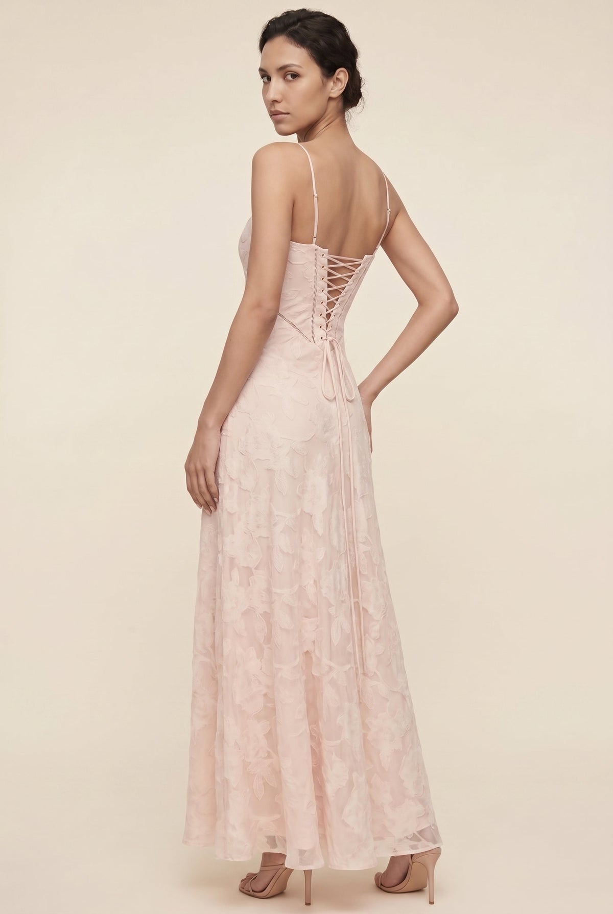 Aurore Lace Maxi Dress - Blush Pink