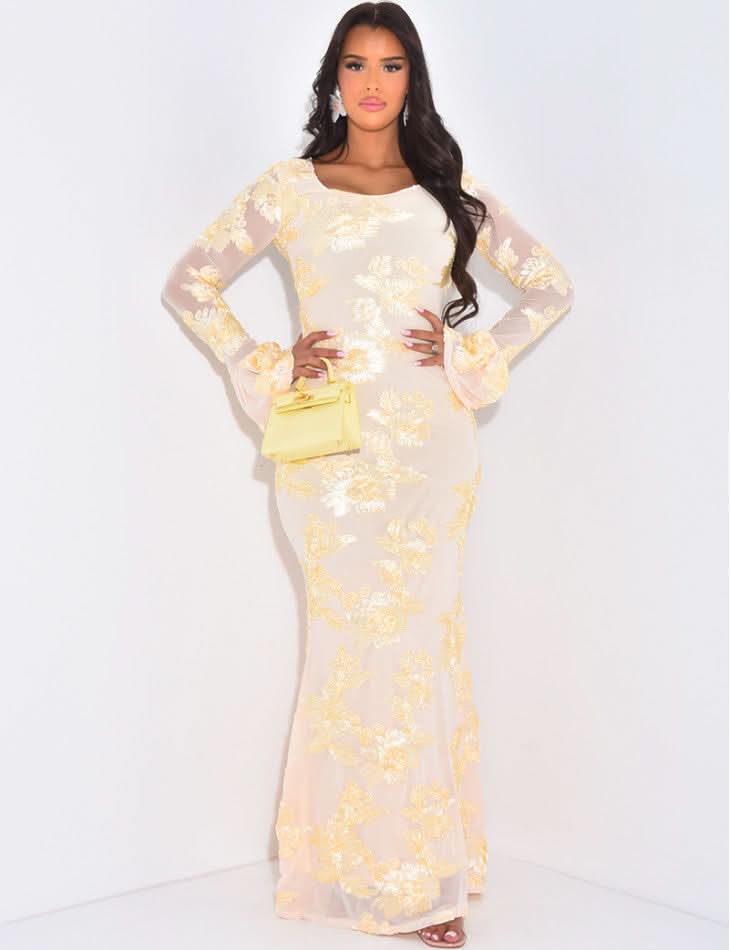 Women's Wedding Guest Floral Long Sleeve Maxi Dress - product image 3