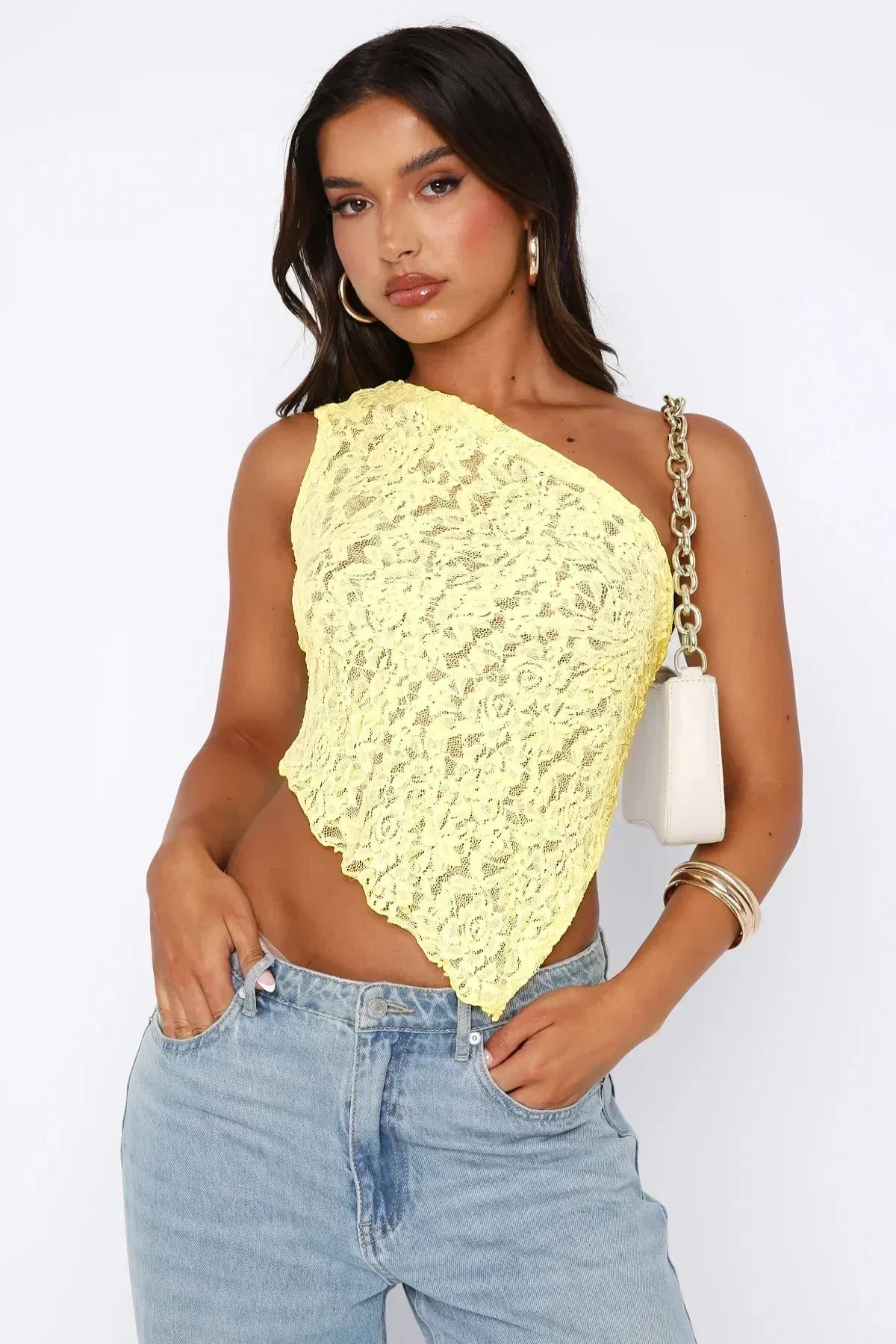 Baila Lace Top - Lemon Yellow