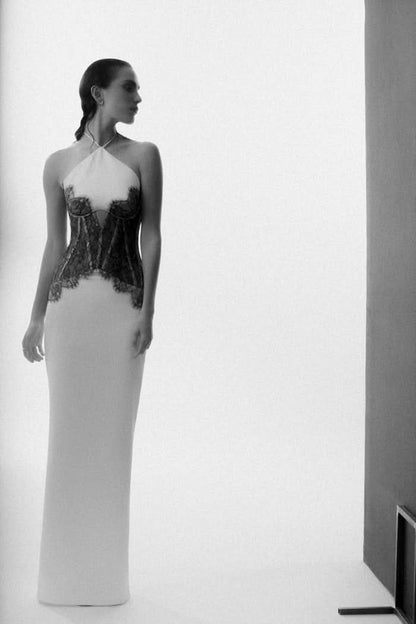 Women's Cocktail Halter Lace Corset Maxi Dress - product image 6