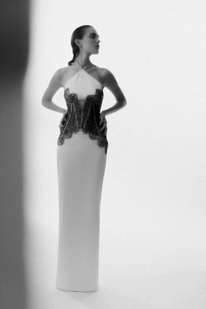 Women's Cocktail Halter Lace Corset Maxi Dress - product image 5