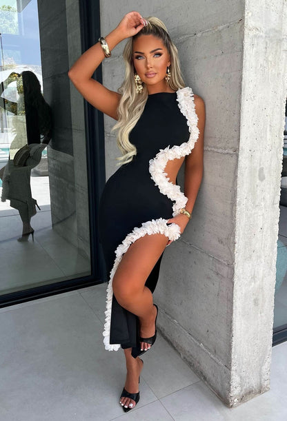 Women's Cocktail Cutout Sleeveless Maxi Dress With Ruffle - product image 3