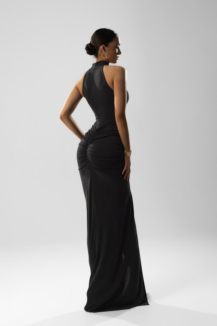 Burgina Halter Maxi Dress - Black