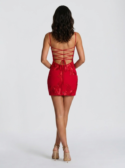 Capucine Corset Mini Dress - Red