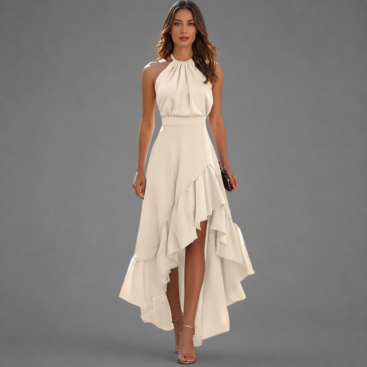 Carissa Ruffle Midi Dress - White