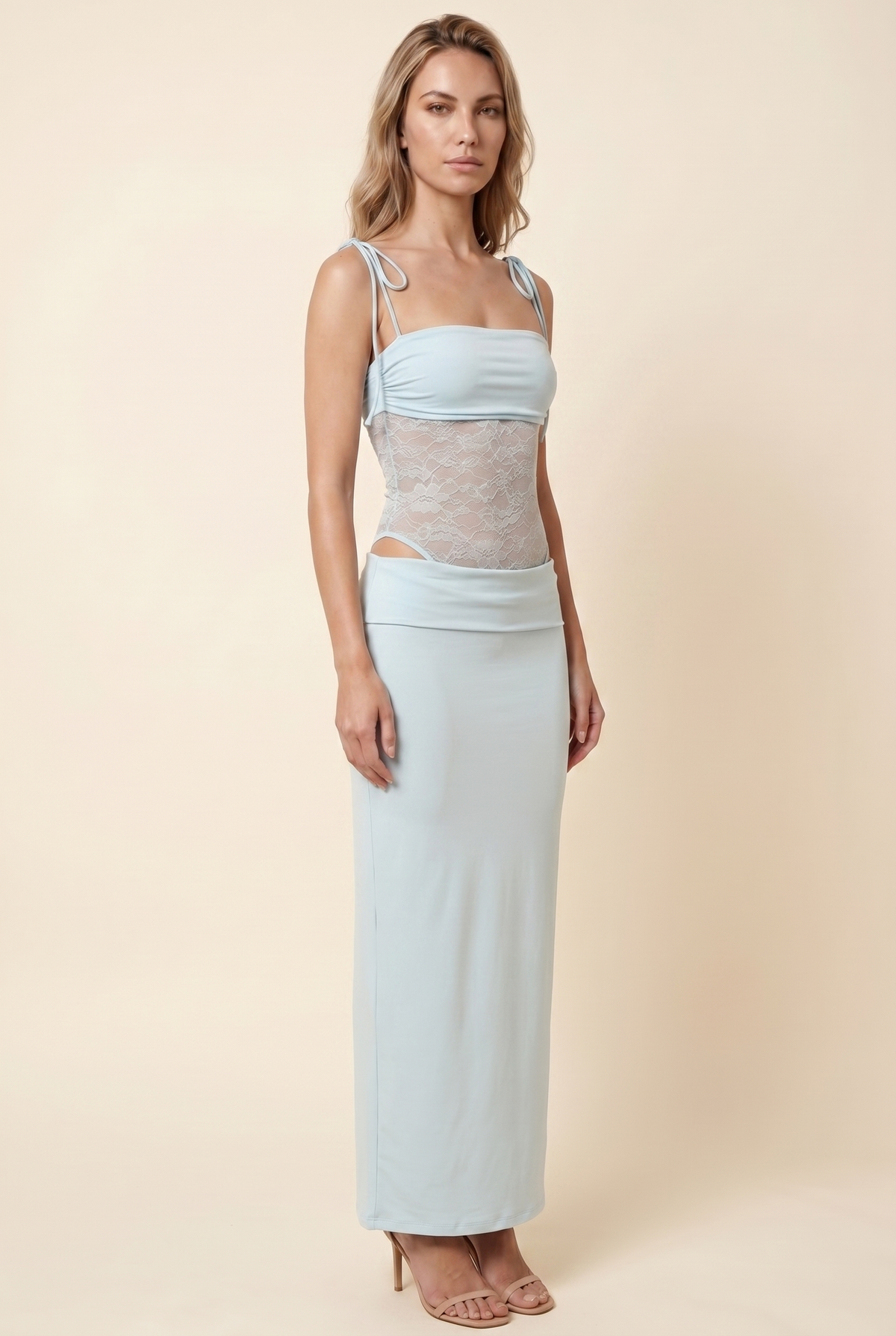 Cecile Lace Maxi Dress - Baby Blue