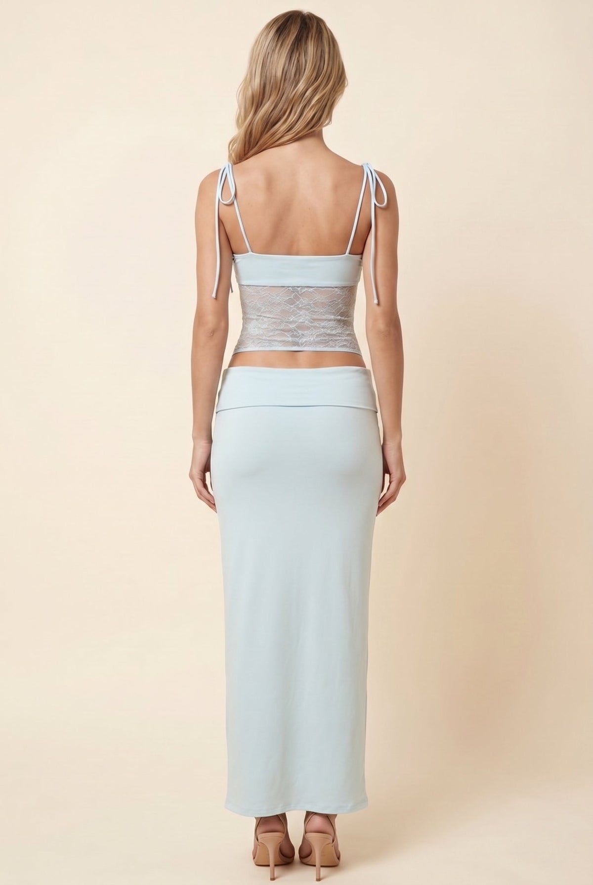 Cecile Lace Maxi Dress - Baby Blue