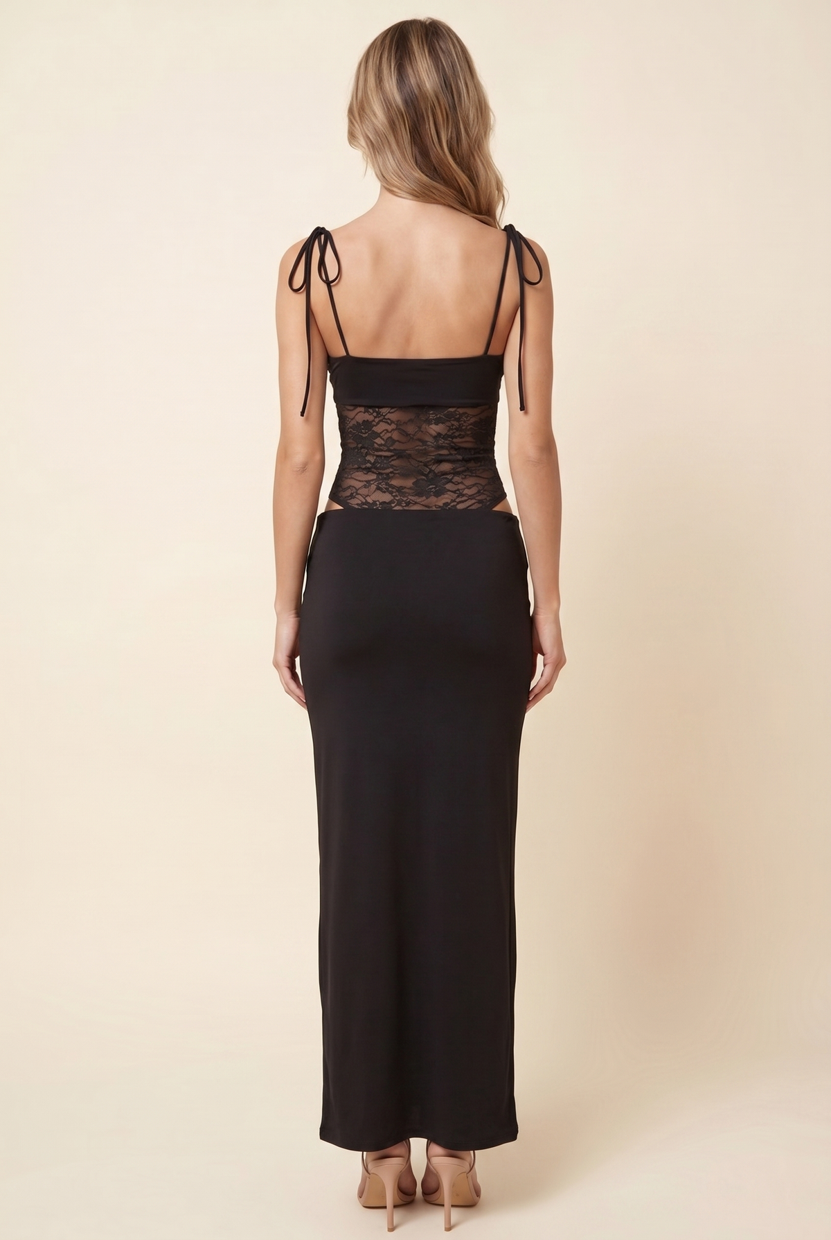 Cecile Lace Maxi Dress - Black