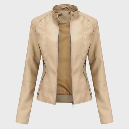 Charis Zip Front Jacket - Beige