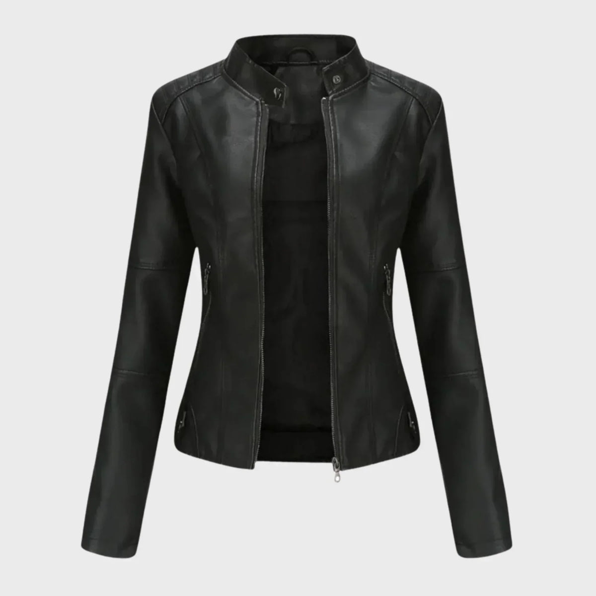 Charis Zip Front Jacket - Black