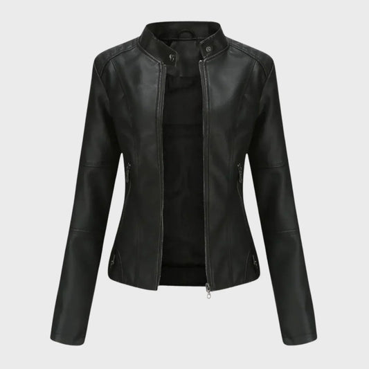 Charis Zip Front Jacket - Black