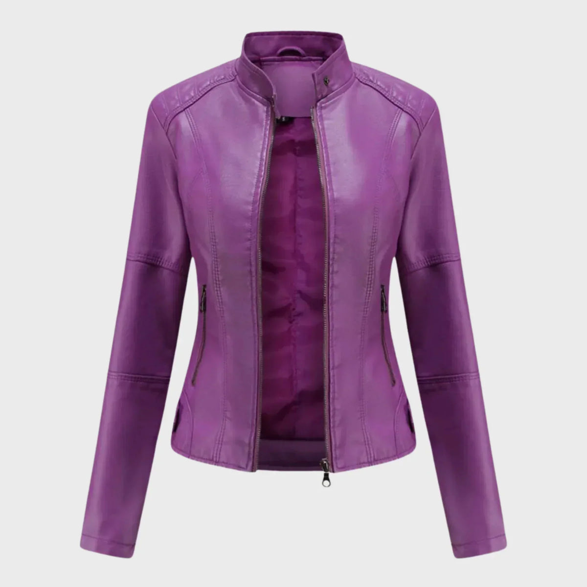 Charis Zip Front Jacket - Purple