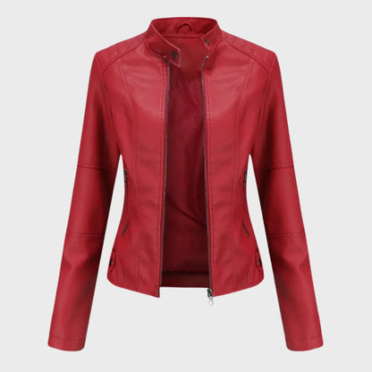 Charis Zip Front Jacket - Red