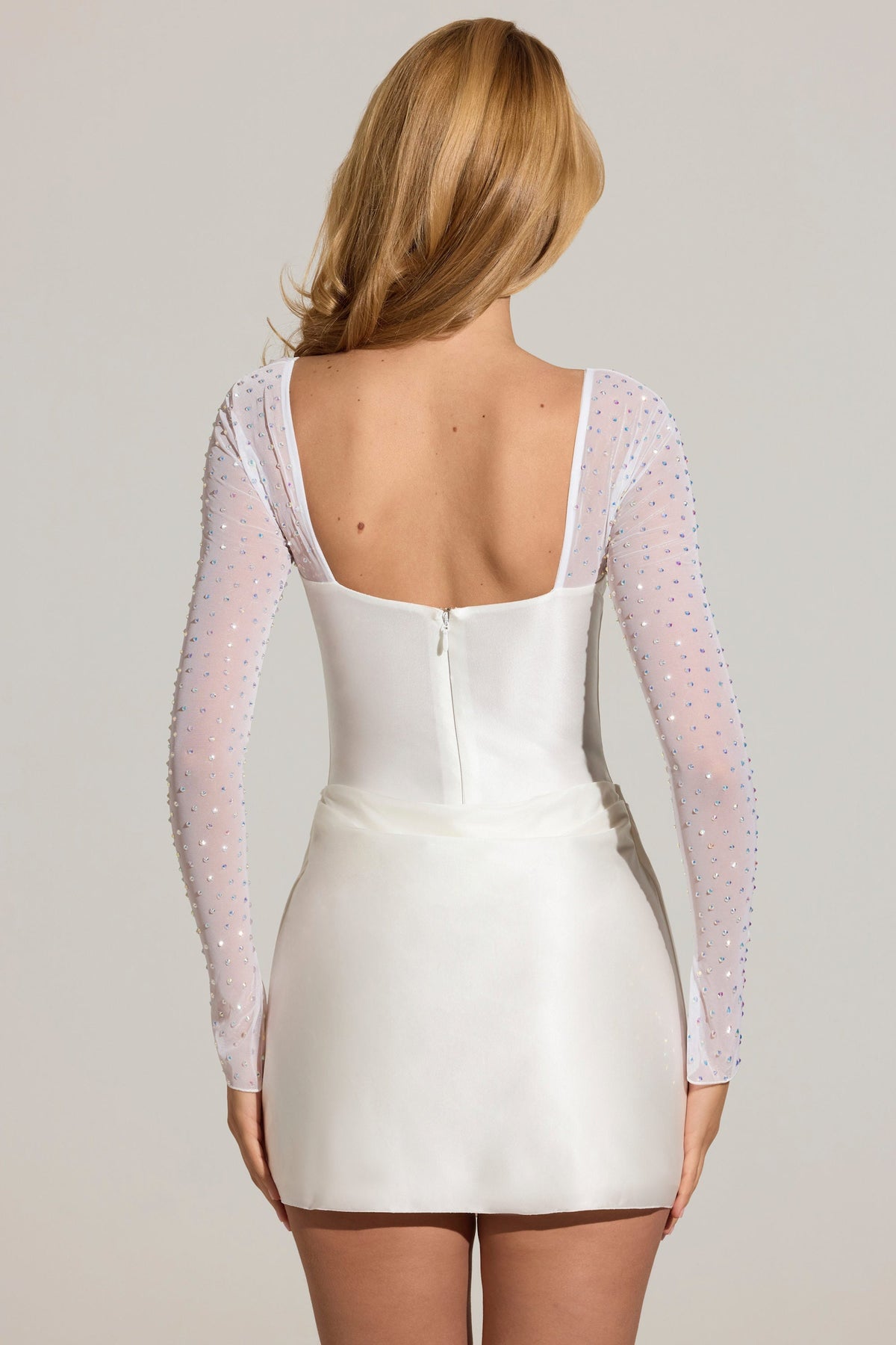 Clemmie Draped Mini Dress - White