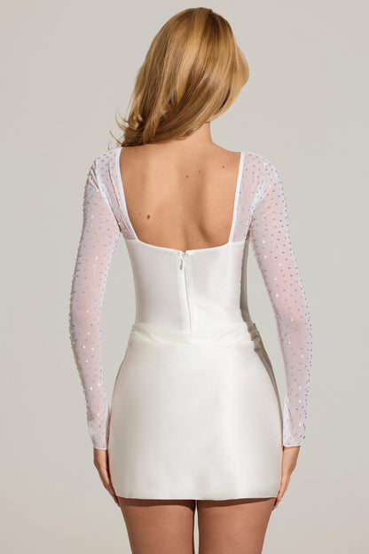Clemmie Draped Mini Dress - White