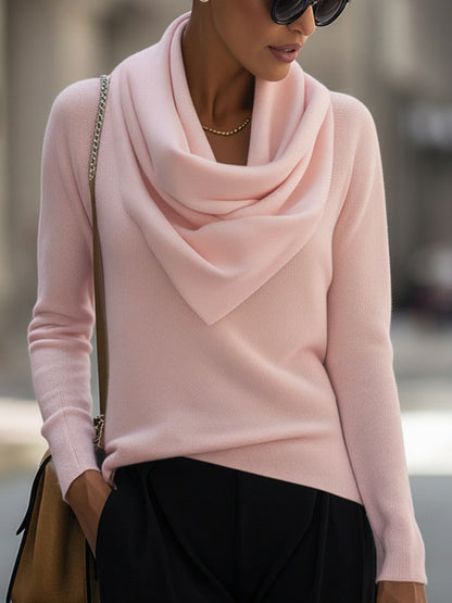 Clotilde Cowl Neck Sweater - Light Pink