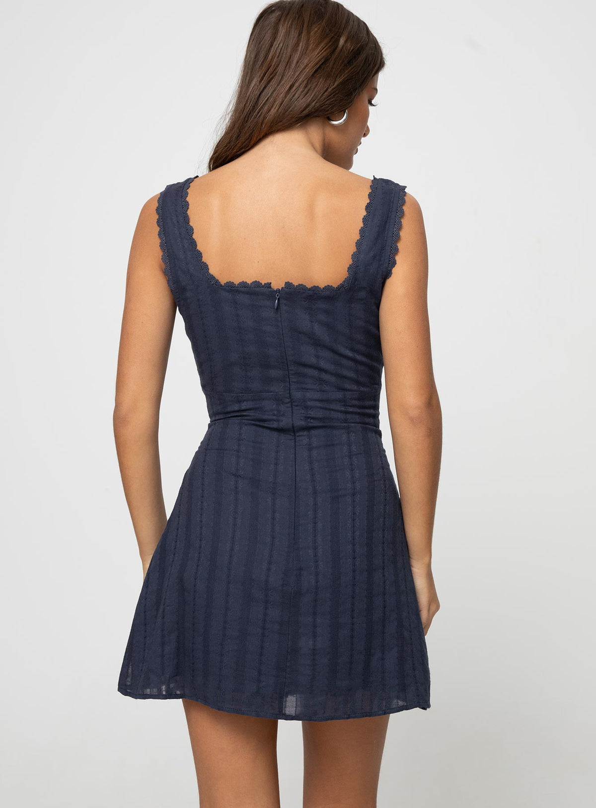 Dasha Square Neck Mini Dress - Navy