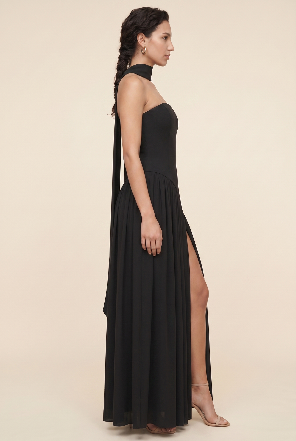 Delphina Strapless Maxi Dress - Black