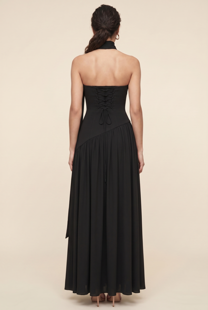 Delphina Strapless Maxi Dress - Black