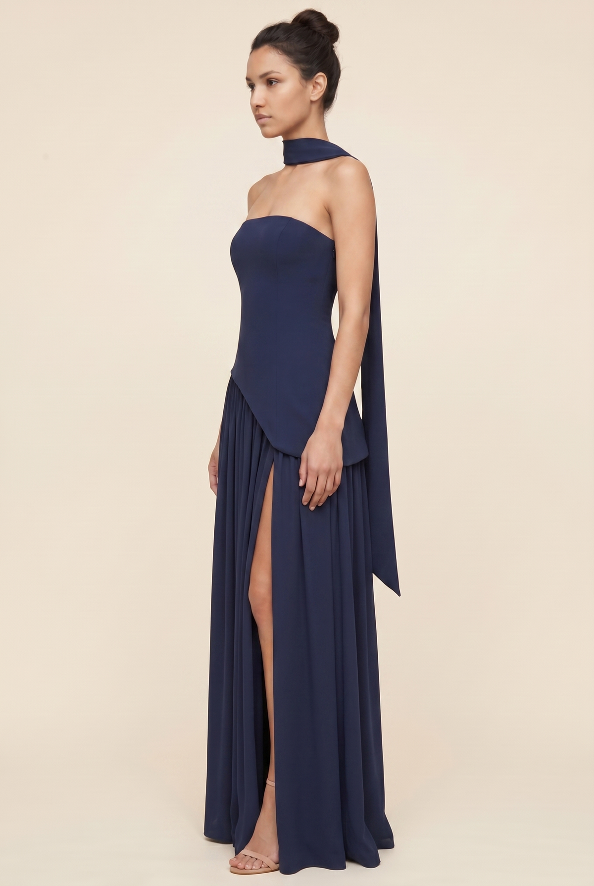 Delphina Strapless Maxi Dress - Navy