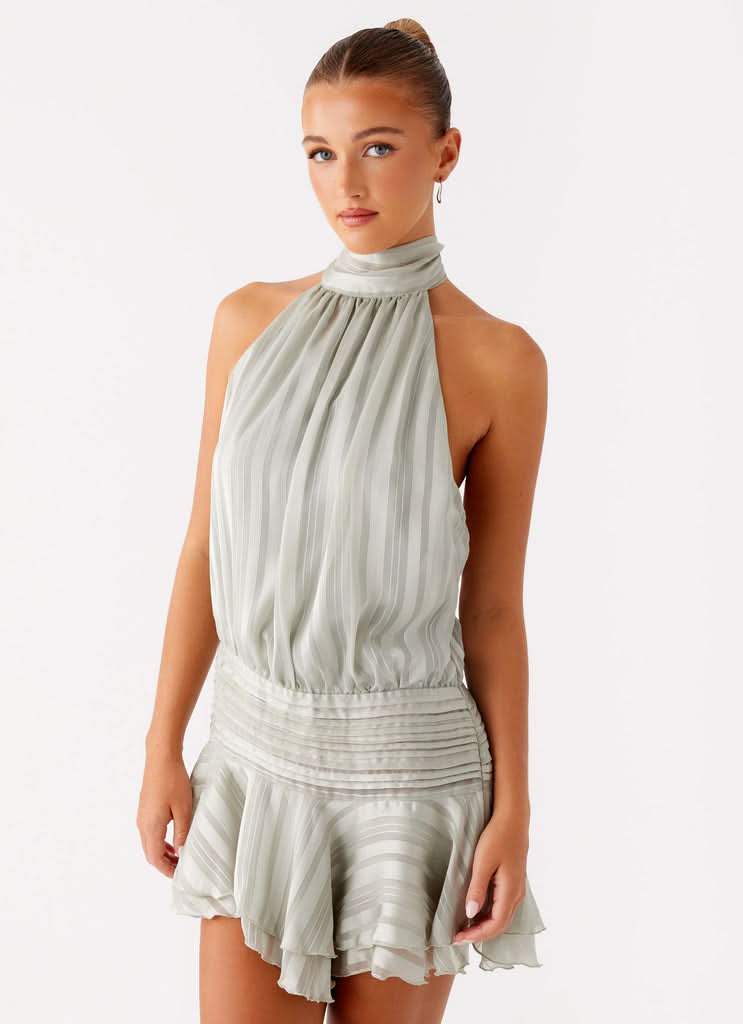 Women's Cocktail Halter Pleated Mini Dress - product image 2