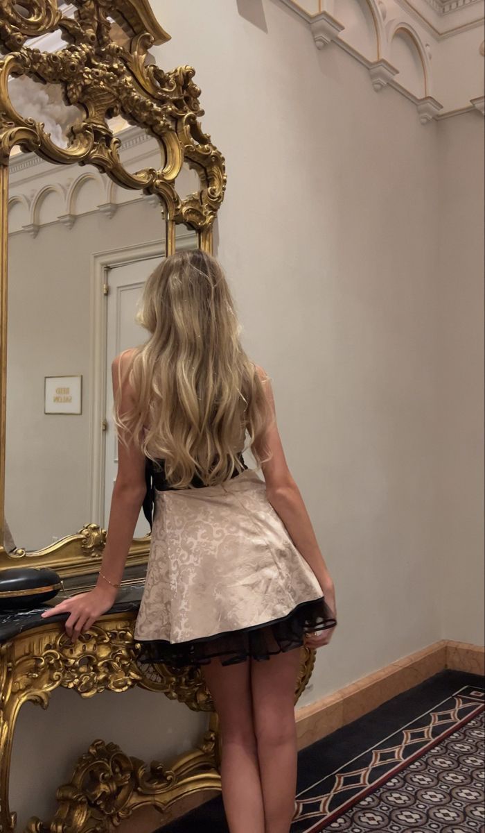 Edwina Sash Mini Dress - Champagne