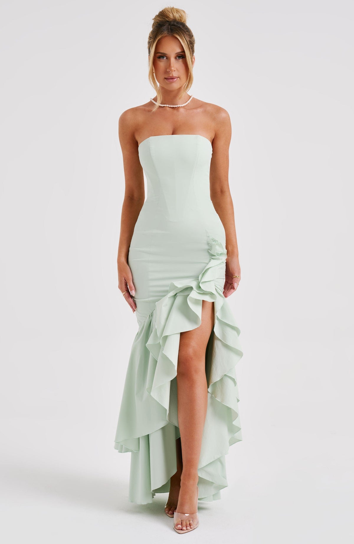 Esperanza Ruffle Maxi Dress - Mint Green