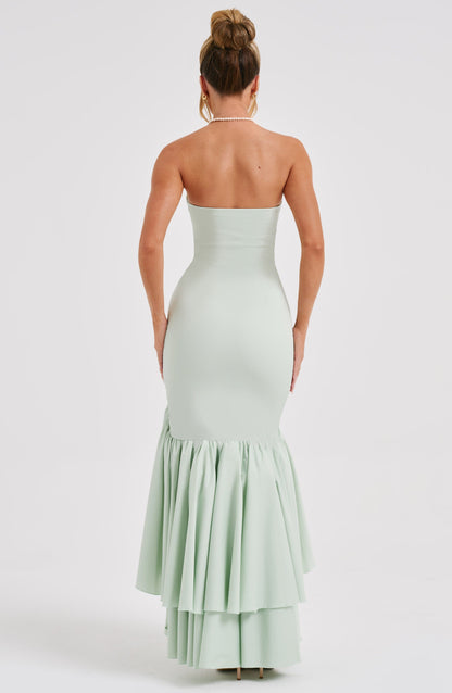 Esperanza Ruffle Maxi Dress - Mint Green