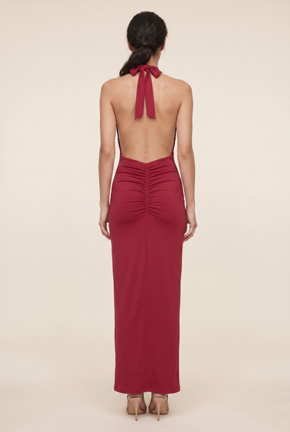Fabienne Cutout Maxi Dress - Cherry