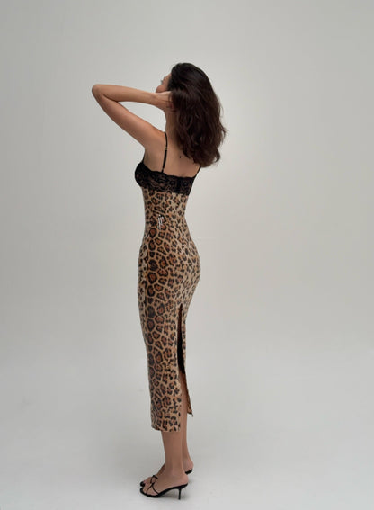 Faustine Leopard Midi Dress - Leopard